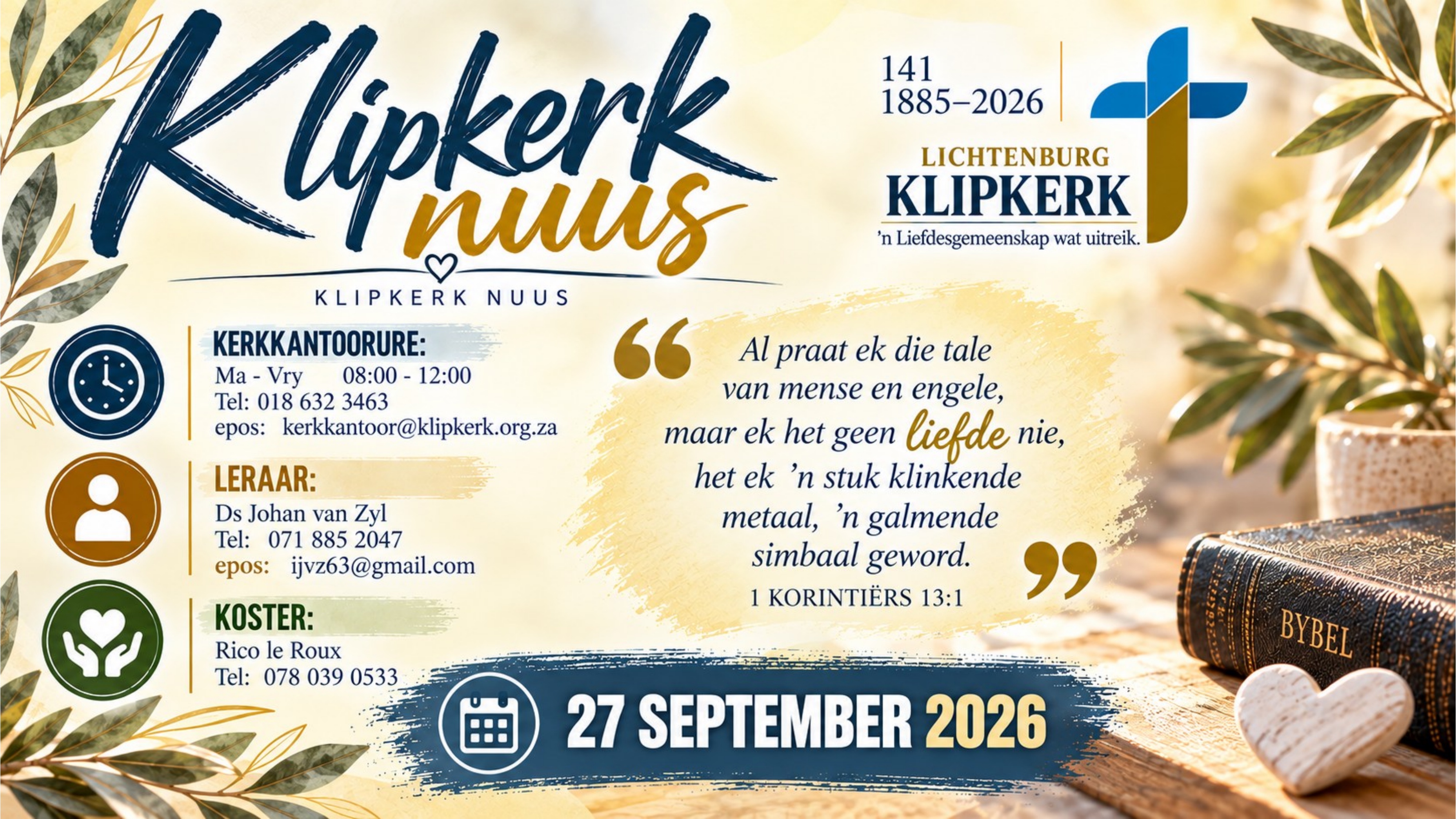 Weeknuus Lichtenburg N G Klipkerk, afkondigings